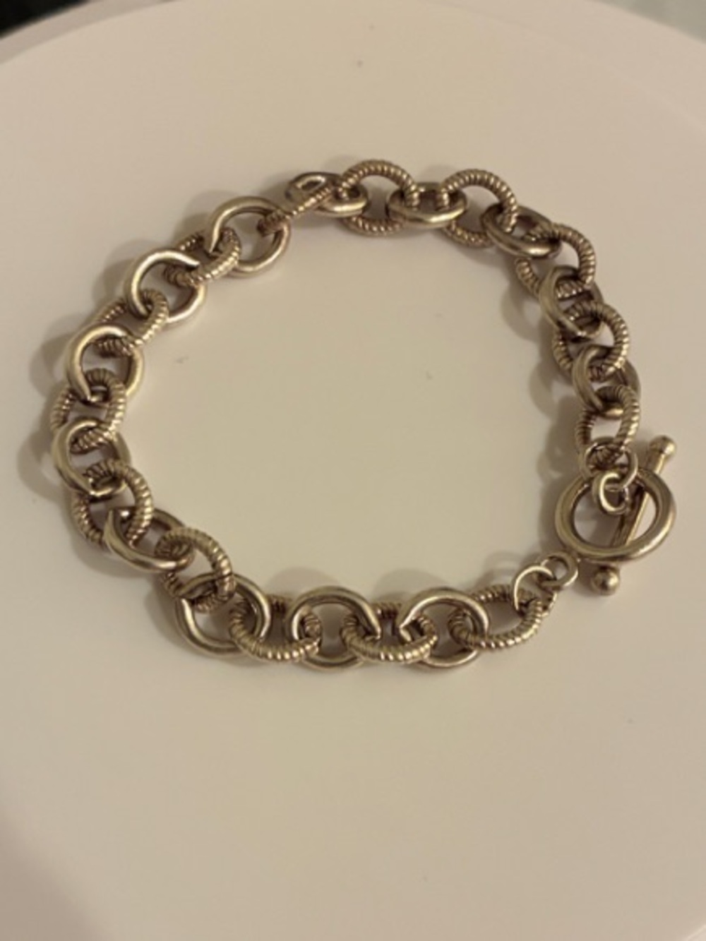 Gold-Tone Link Bracelet with Toggle Clasp